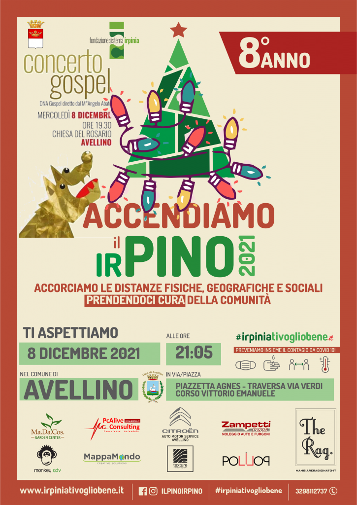 L’8 dicembre ad Avellino l’accensione del Pino Irpino all’ultima tappa del tour